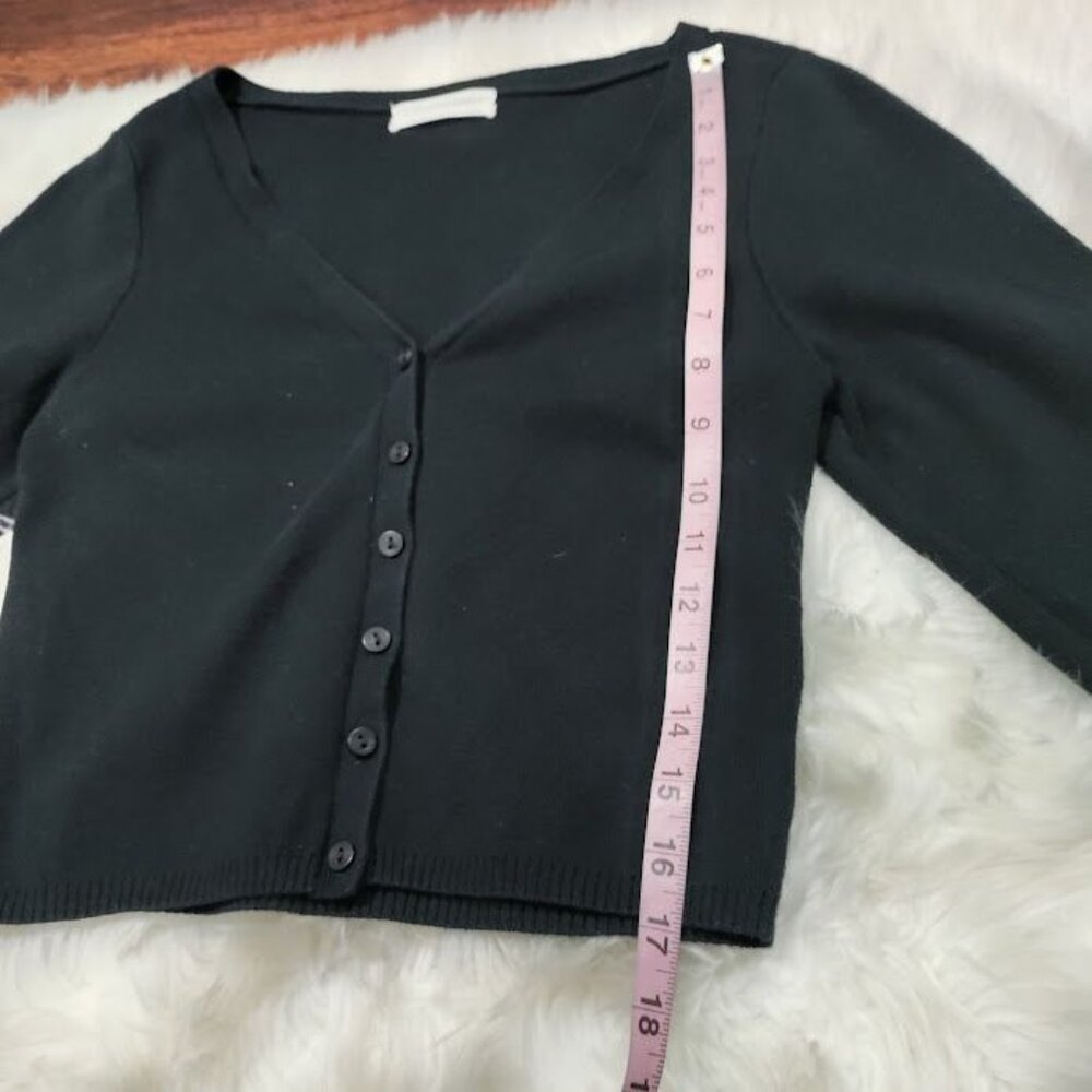 Urban Outfitters Black Cropped Cotton Blend Cardigan L - Picture 6 of 11